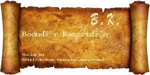 Bodnár Kasszián névjegykártya